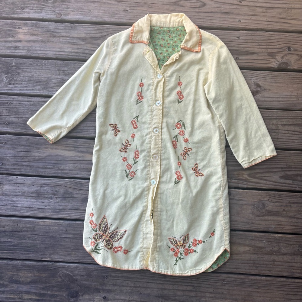 VTG Hand Embroidered Spring Yellow Butterfly Jacket